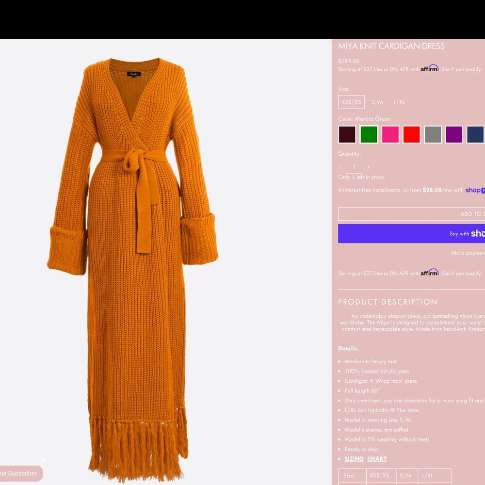 MIYA Knit Cardigan Dress